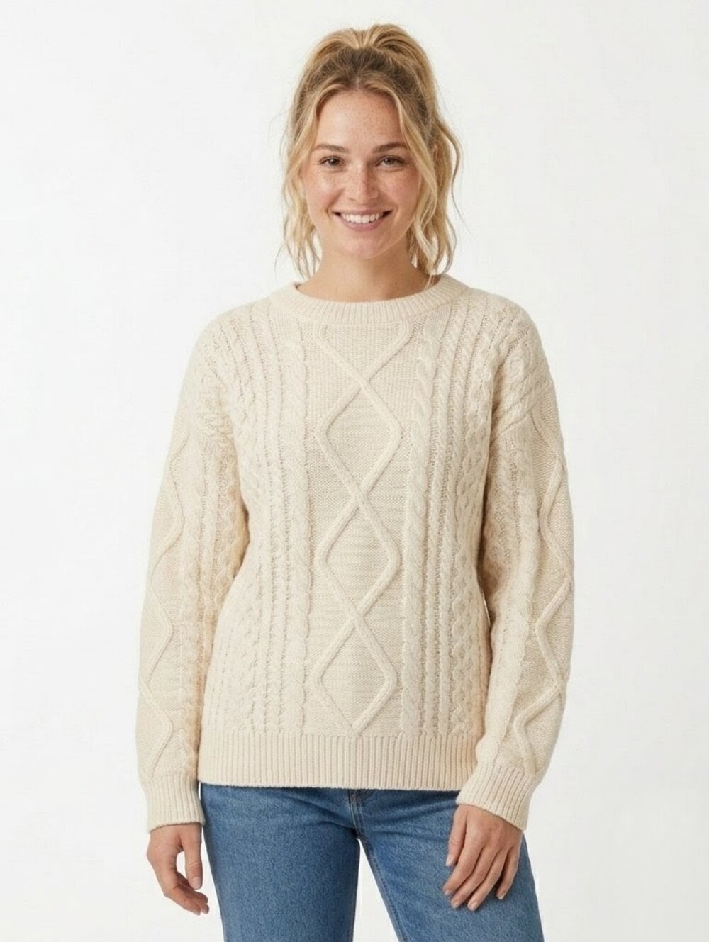 Aelfric Eden Retro 90s Cable Knit Sweater - Small